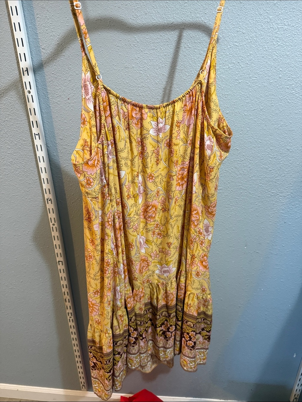 Yellow Floral Spaghetti-Strap Sundress